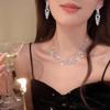 European and American Diamond-encrusted Round Fringed Necklace Light Luxury High-end Clavicle Chain Temperament Versatile Necklace Wholesale