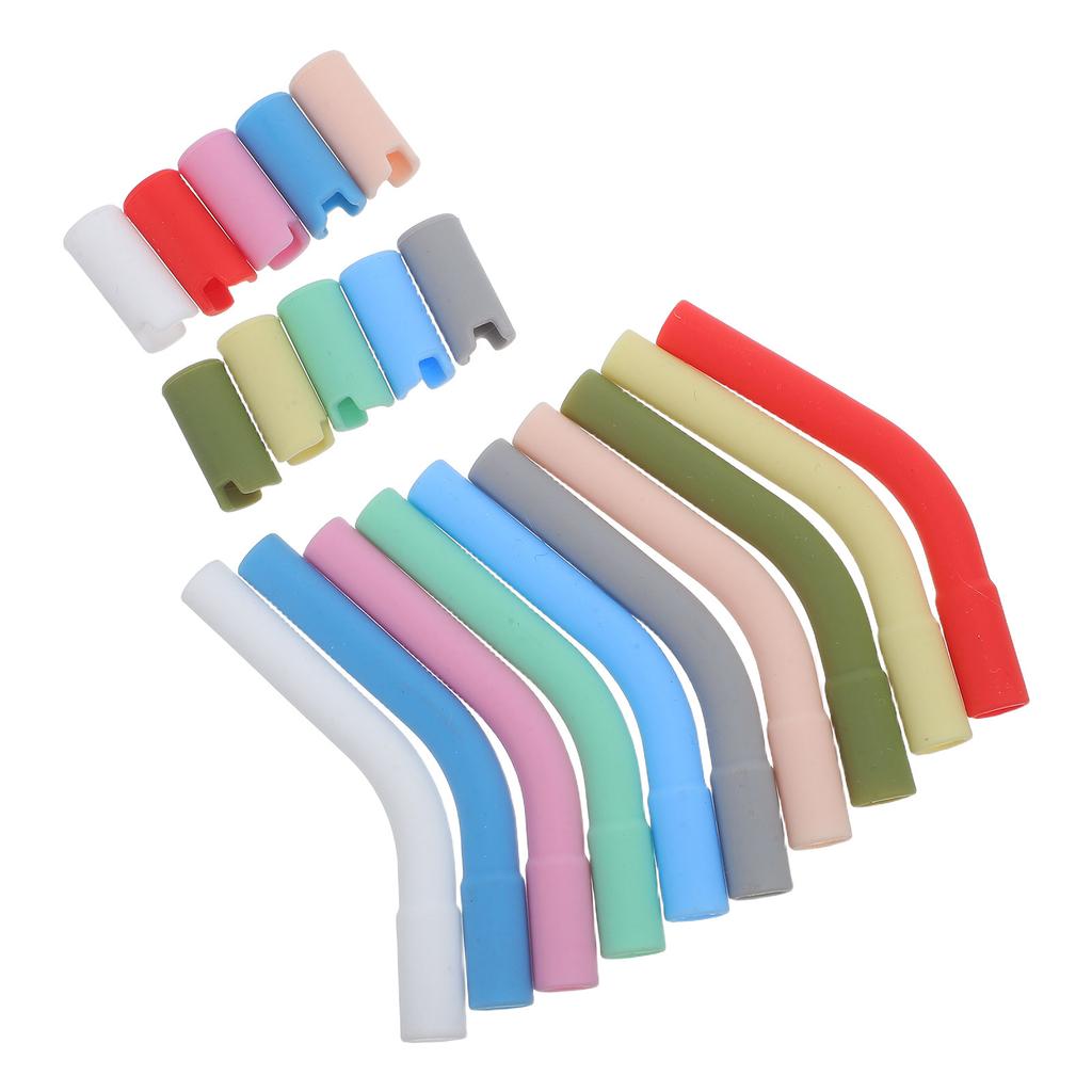 10Set Silicone Straw Tips Pedestals Reusable Rubber Replacement Soft Covers for 8-10Mm Metal Glass Tumbler Straw Sleeves