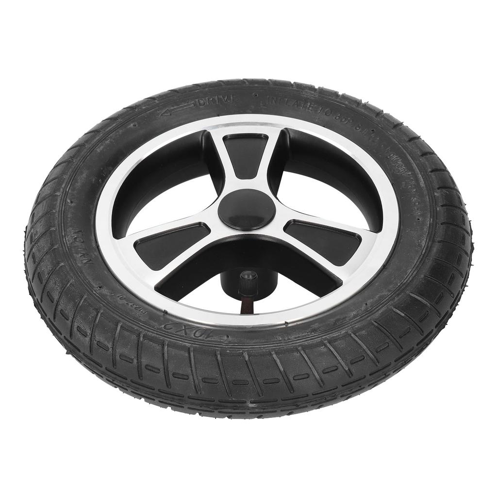 10 tum Rullstolshjul Legeringsnav Gummidäck Stark Bärförmåga Halkskydd Rullstol Bakre