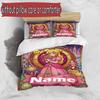 3pcs Duvet Cover Set (1*Duvet Cover + 2*Pillowcase, Without Core), Custom Name Princess Peach Toadstool Pattern Bedding Set, Home Bedroom Decor Gift
