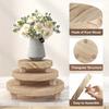 1pc/Set Wooden Round Tray Multifunctional Wooden Candle Base Kitchen Fruit Tray Base Bathroom Storage Tray