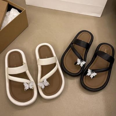 2024 Women's Versatile Rhinestone Bow Sandals: Casual Summer Beach Slippers