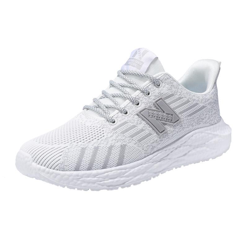 נעלי ספורט טרנדיות לגברים קלות משקל נושמות - סוליה רכה, נעלי ריצה חיצוניות רב-תכליתיות לאביב ולקיץ