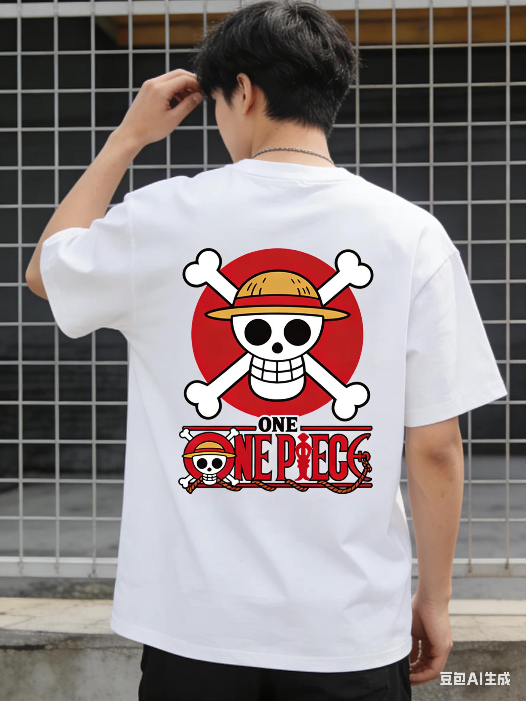 

2026 new AI creative design Comic character headshot of Monkey D Luffy for Tshirt Round neck short sleeve Breathable for 4XL