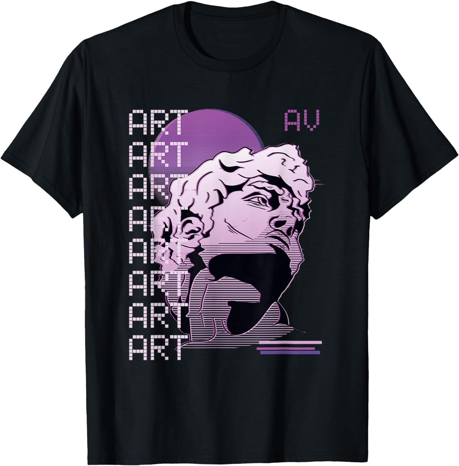 Vaporwave Art Statue Sculpture Japanese 80s Retro Graphic T-Shirt S