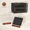 28 L Toaster Oven, Compact Oven for Cooking and Grilling, Electric Oven with Baking Tray, Grill Rack, 2600W, Black