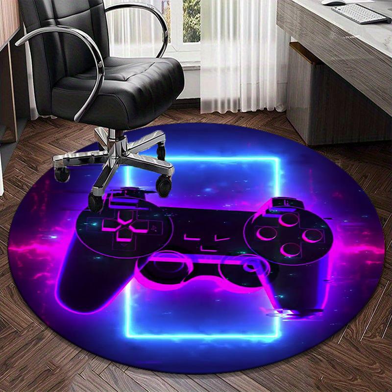 Energetic Gaming Controller round carpet Chair cushion Round Entryway Rug, Soft Round Rugs for Living Room, Bedroom, Circle Carpet decor gifts