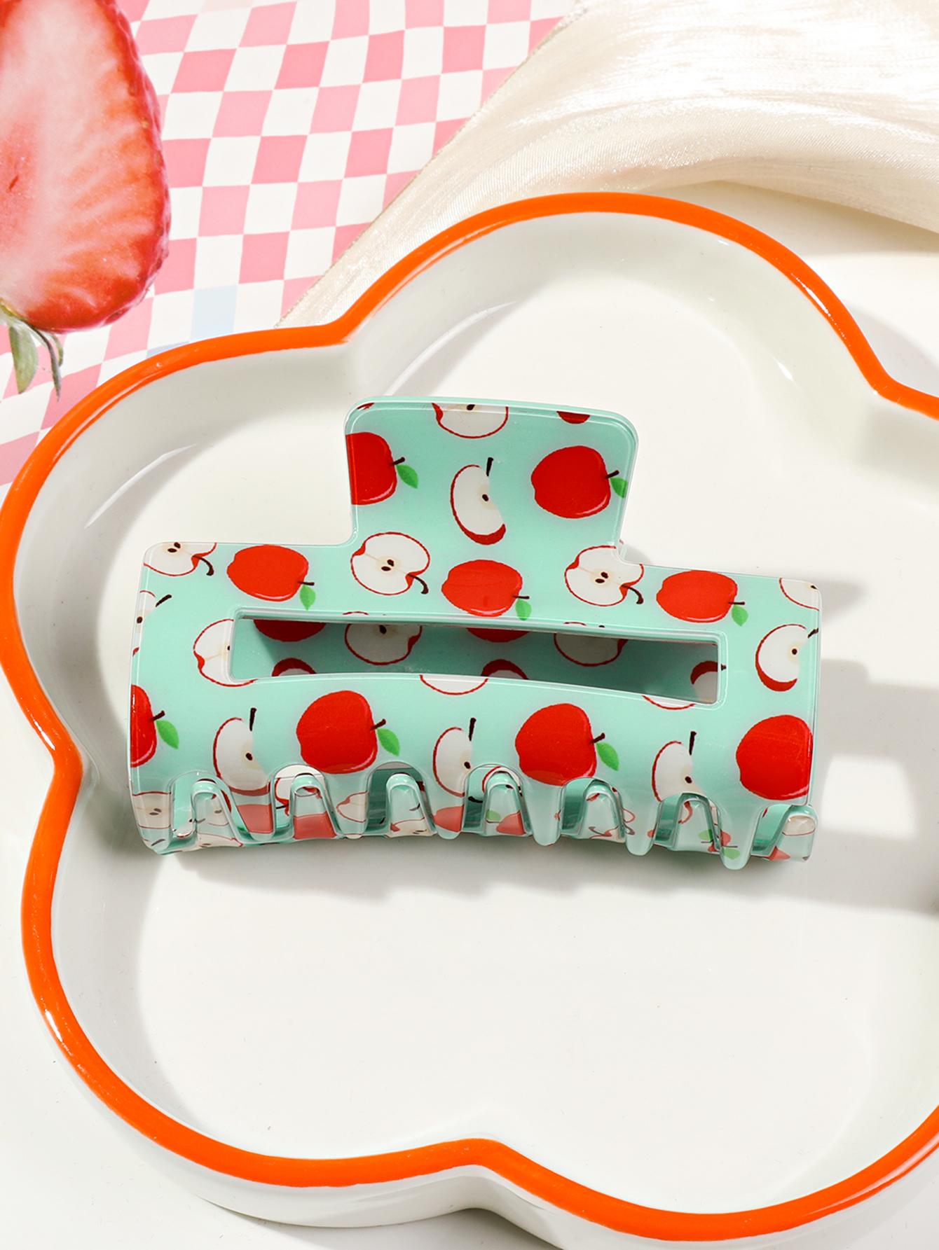 

Модные летние заколки-крабы для волос с фруктовым принтом для женщин и девушек, для укладки, 3,2 дюйма, шпильки, зажимы для волос, ацетат, ретро аксессуары для волос