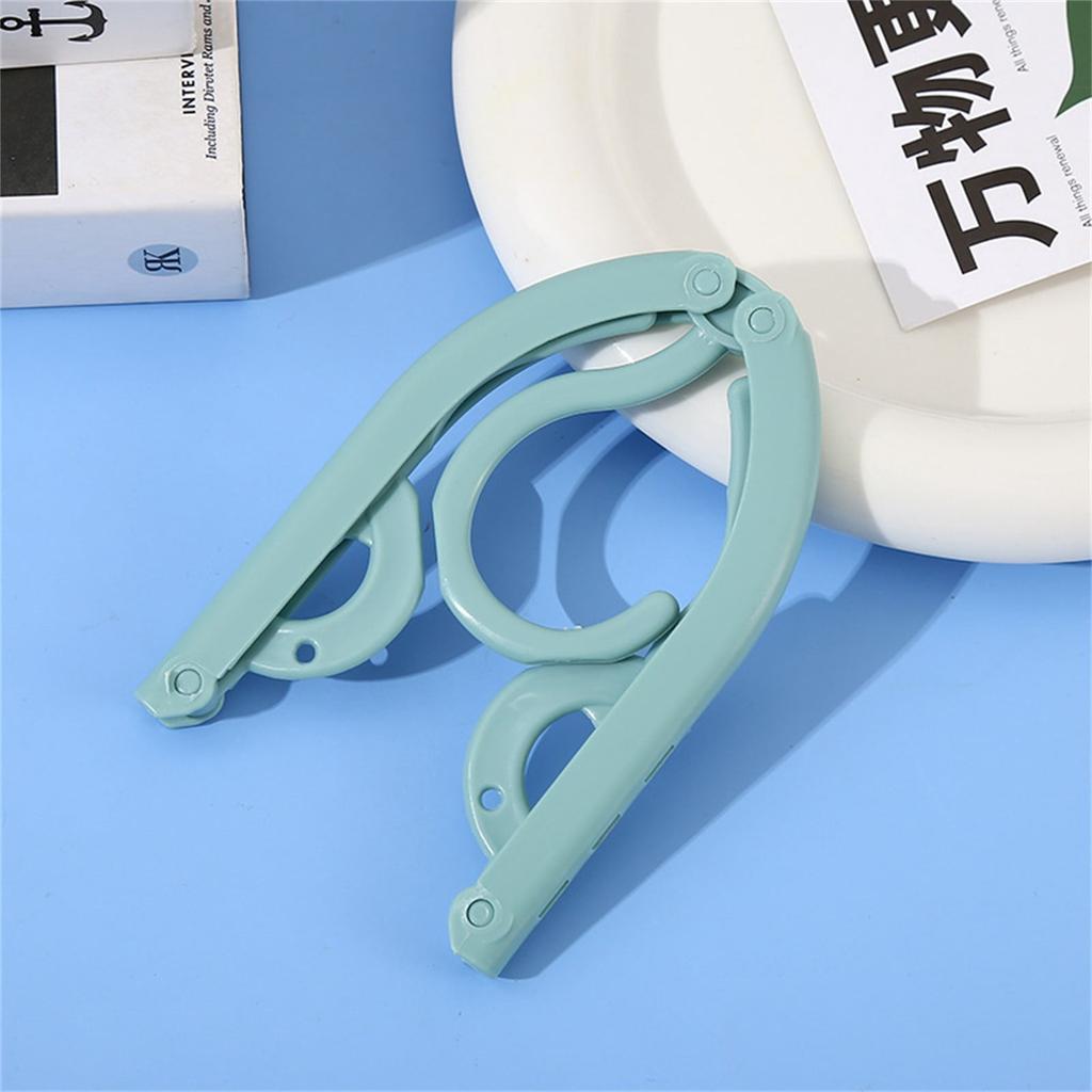 Foldable Multifunctional Telescopic Clothes Hanger, Blue 10PCS