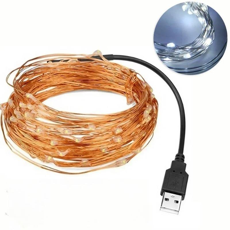 USB Powered Copper String Lights, Fairy Lights, and Starlight Lights Are Suitable for Decorating Parties, Weddings Festivals,Halloween,Christmas