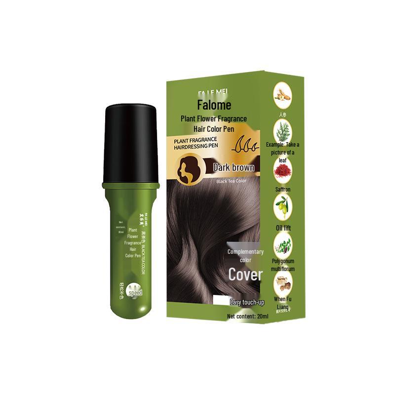 Faleime Floral Hair Color Pen - DJEM Temporary Hair Color with Teeth Comb, White Hair Concealer, Gentle & Non-Damaging, Disposable.