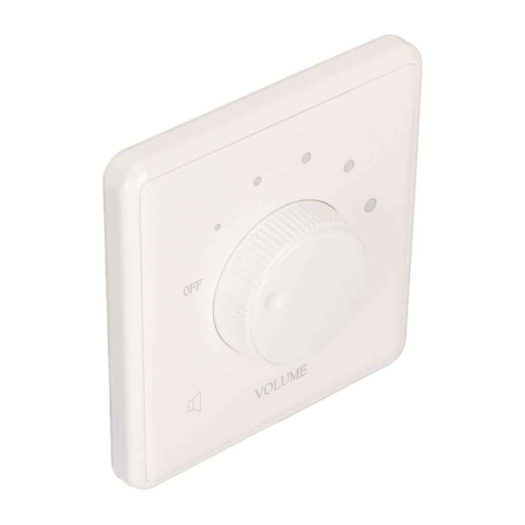 Wall Mount Volume Control Knob 10W Volume Control Wall Plate Rotary Knob Volume Controller for Home Speakers White