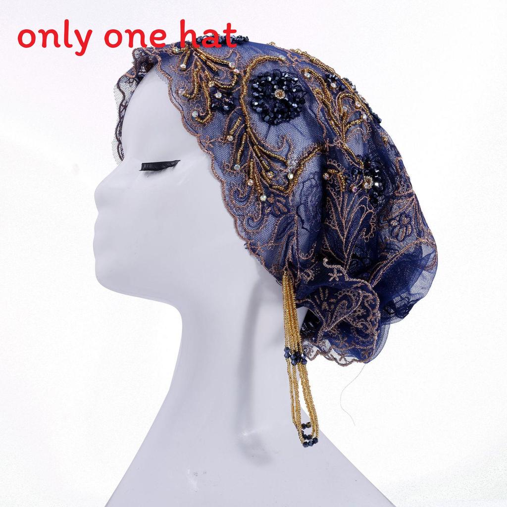 Silk Embroidered Fish Tail Cloche Hat With Tassels For Summer And Winter Wear