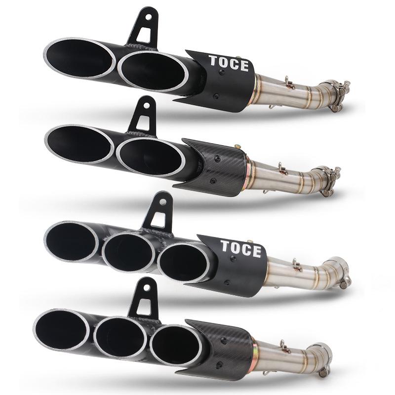 Compatible Mid and Rear Pipe Exhaust for Benelli Leoncino 500, Jinpeng TRK502, Big Devil 502C.