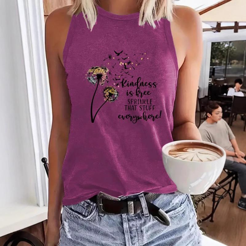 

Loose Lady s Top with Dandelion Pattern and Elegant Style L темно-синий