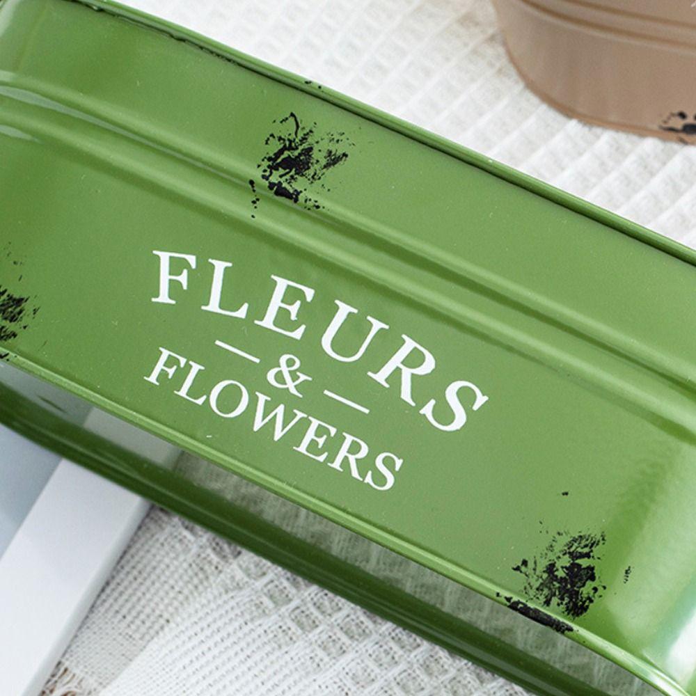 Ellipse Flower Container with Handle Flower Pot Vintage Rustic Flowerpot