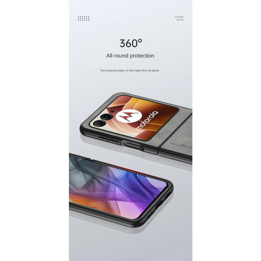 Luxury Leather Shockproof Case for Motorola Moto Razr 50 40 Ultra Protective Cover Magnetic Car Phone Textured Lightweight Full Protection