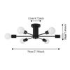 E27 Chandelier 6-Lights Close To Ceiling Light Modern Ceiling Lamp  Office