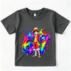 One Piece Luffy 67 Print Kids Casual Cotton T Shirt Boys Girls Soft Breathable Summer Top