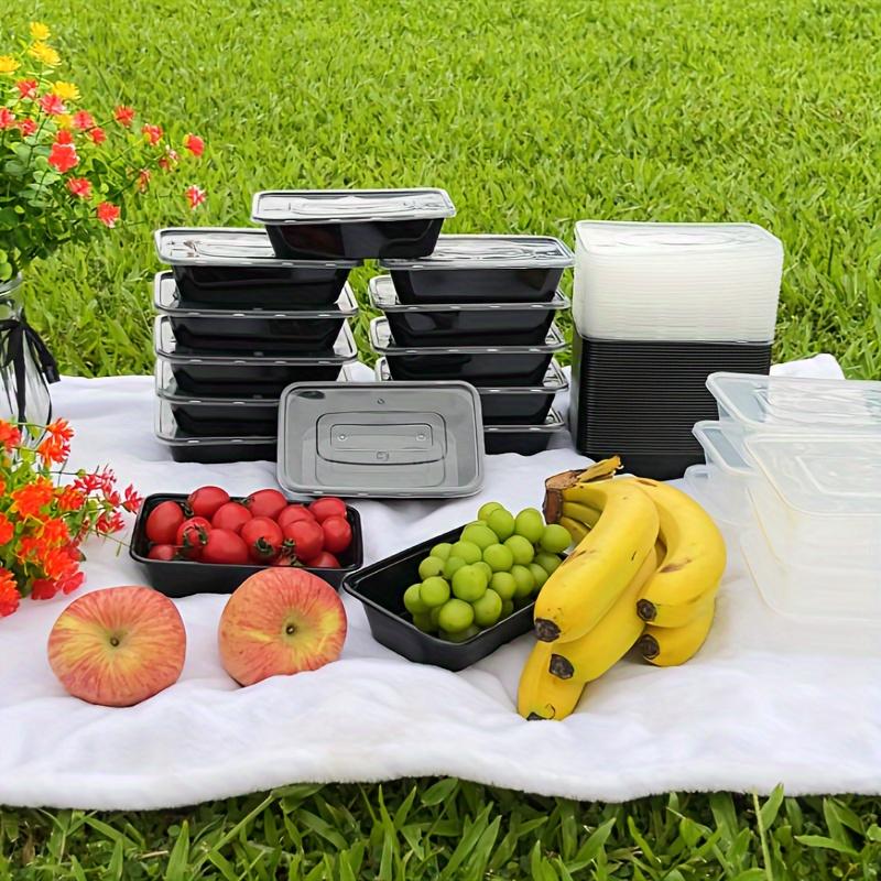 5/10/20 Pack Black Rectangular Meal Prep Containers With Lids,Disposable Plastic To Go Containers, Leak-Proof, Microwave Safe
