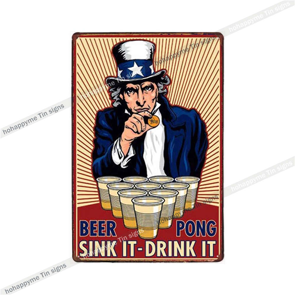 

Beer Pong Beirut Metal Plate Tin Sign Cafe Pub Club Bar Accessories Decoration Wall Art Posters Painting Plaques 20x30CM 20x30cm（7.8x11.8inch）