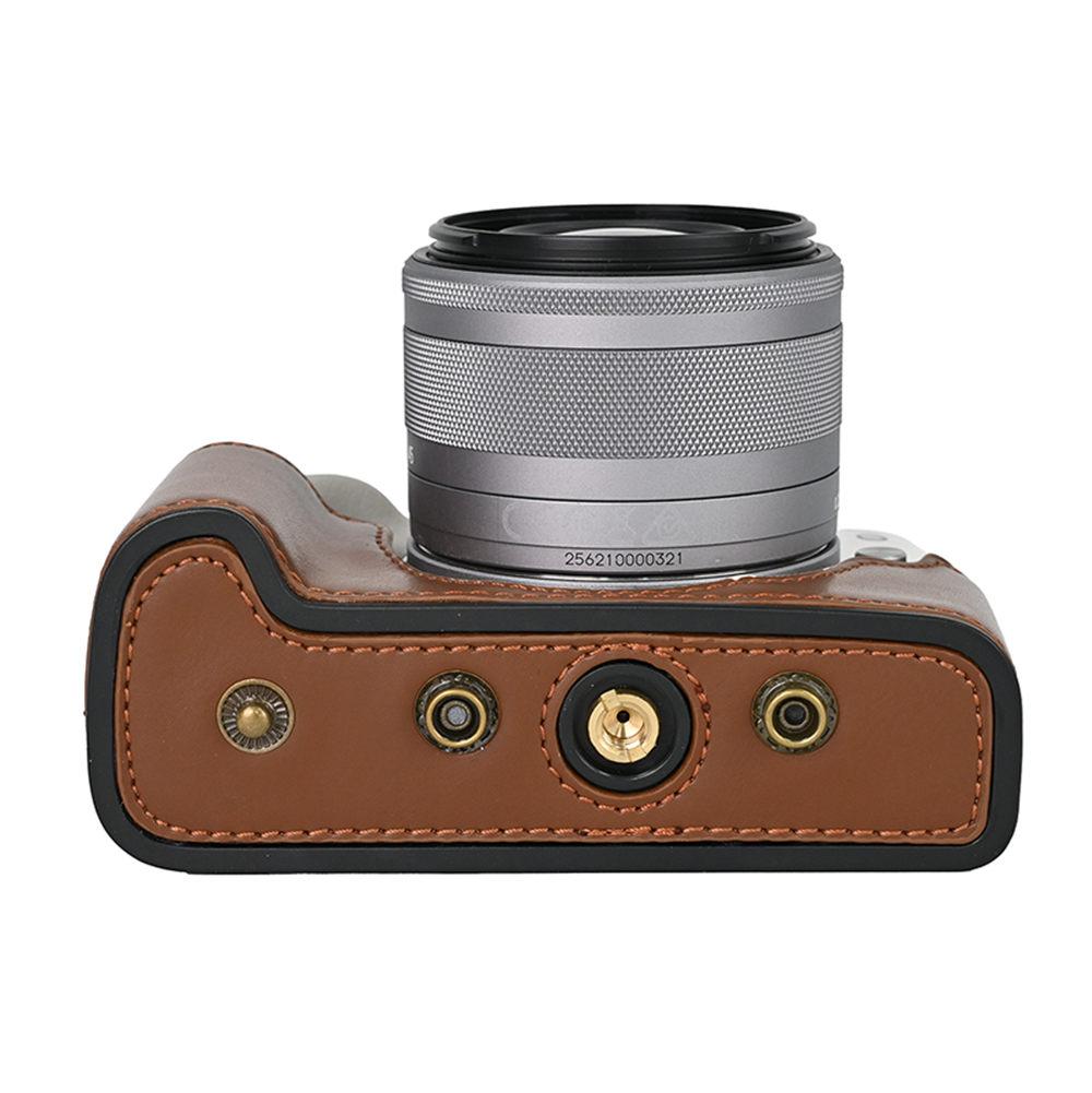 PU Leather Camera Case For Canon EOS M50 M50 Mark II M50II Full Body Bag Cover With Strap