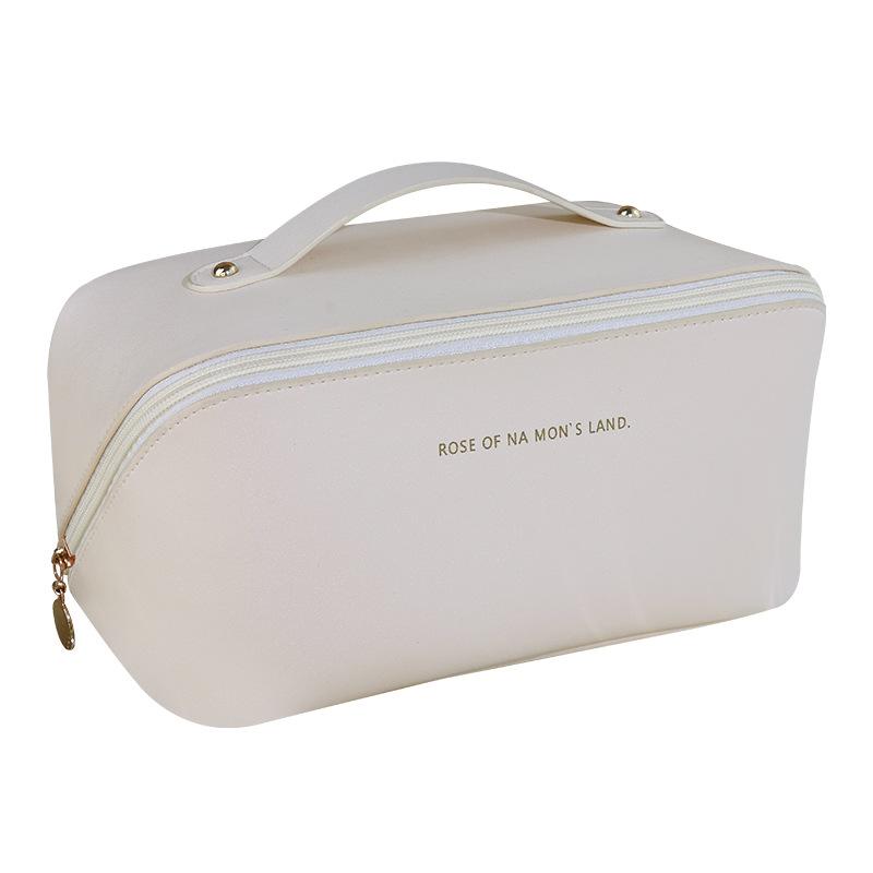 Leather Large Capacity Travel Cosmetic Bag Portable Women Makeup Case Waterproof Multifunctional Toiletry Organizer Storage Bag