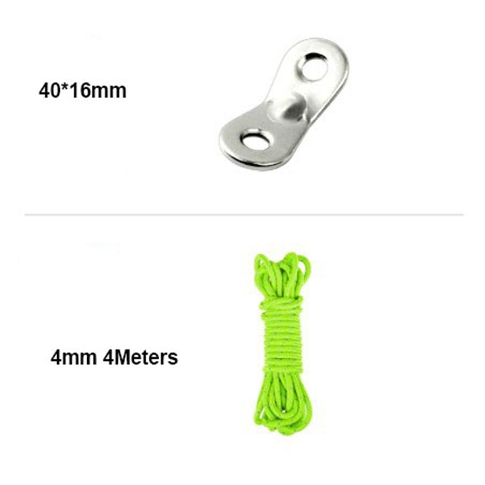 4mm Outdoor Tent Guyline Ropes Aluminum Alloy with 2 Holes Adjuster Tensioner Adjustment Buckles 4M Length