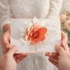 Paper Sculpture 3D Flower Greeting Card Elegant Romantic Wedding Card  Valentines Day