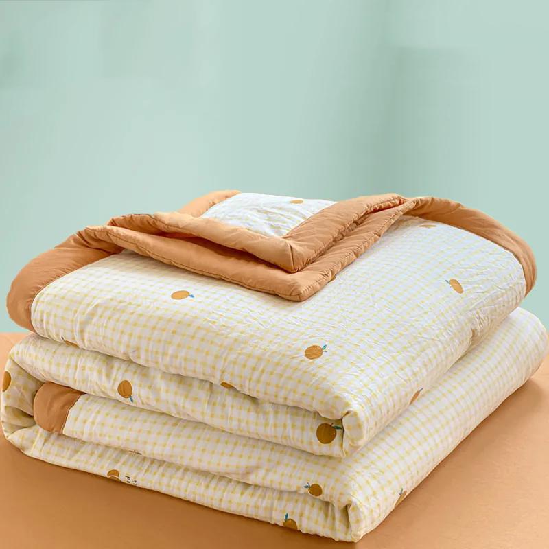 WTEMPO Thick Student Soft Dormitory Blankets Four Seasons Lightweight Quilts Retro Elegant Printed Large Size Simple Retro Foldable Blankets