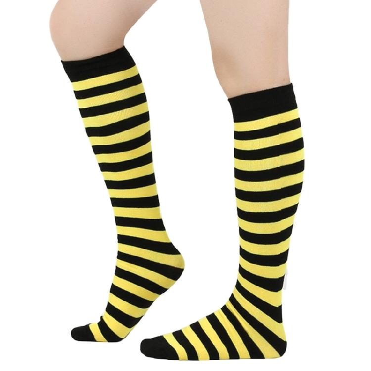 Gestreifte Kniestrümpfe Gestreifte Wadenstrümpfe Halloween Festival Cosplay Strümpfe Lange Stiefelstrümpfe Strumpfwaren für Damen