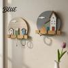 Exquisite Home Organization Storage Rack Key Holder Wooden Cottage Gift Nordic House Shaped