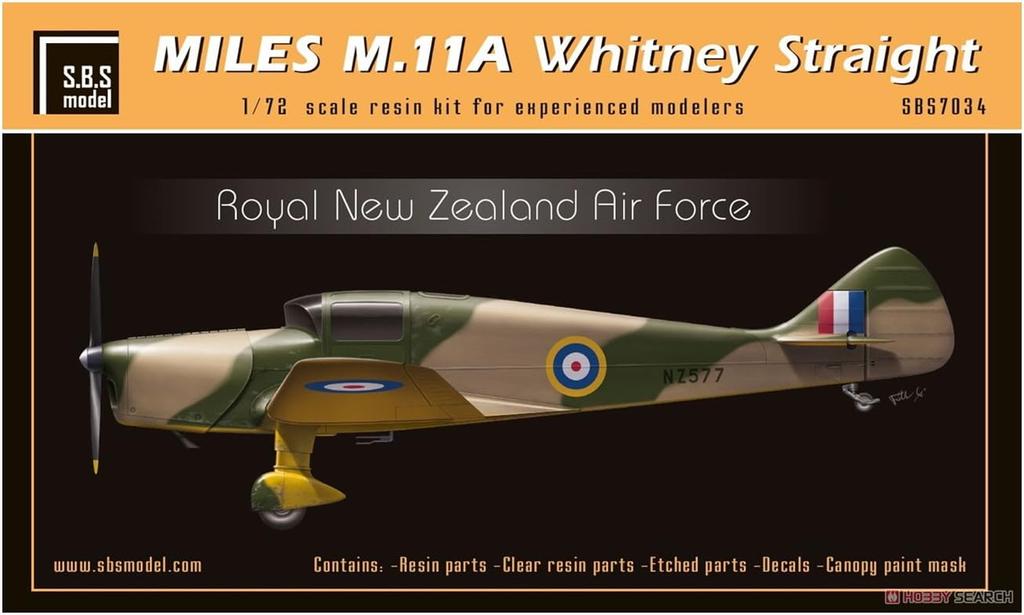 SBS Model Miles Whitney Straight New Zealand Resin Kit SBM7034 1/72 M.11A