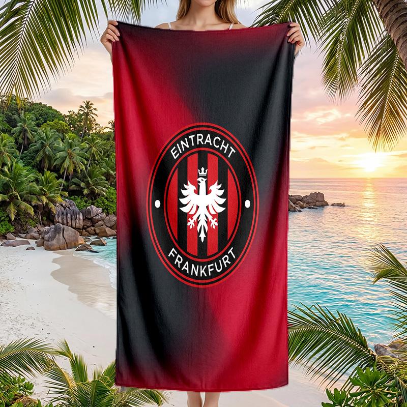 Eintracht Frankfurt Fußball Strandtuch Weiches Mikrofaser-Sommertuch Schnelltrocknendes Saugfähiges Handtuch für Strand Schwimmbad Reisen
