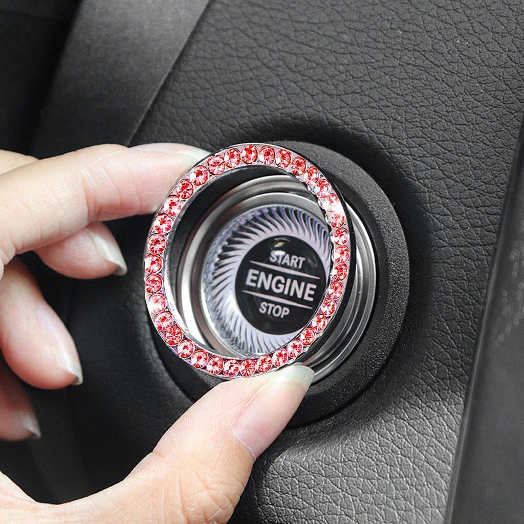 Start Stop Push Button Cover - Car Start Button Decoration Ring Car Handmade Diamond