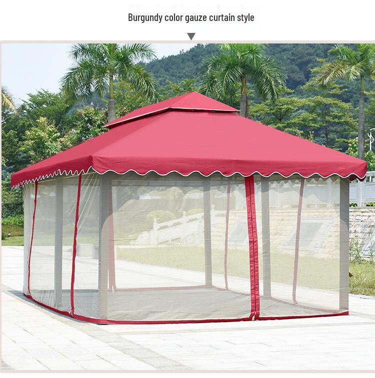 Wrought Iron Outdoor Gazebo Pavilion Canopy for Courtyard, Balcony & Rooftop Garden – Sunshade & Rain Shelter