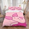 Piglet'S Pink Adventure Print 3Pcs Bedding Setduvet Cover With 2 Bedropillowcase Home Birthday Gift