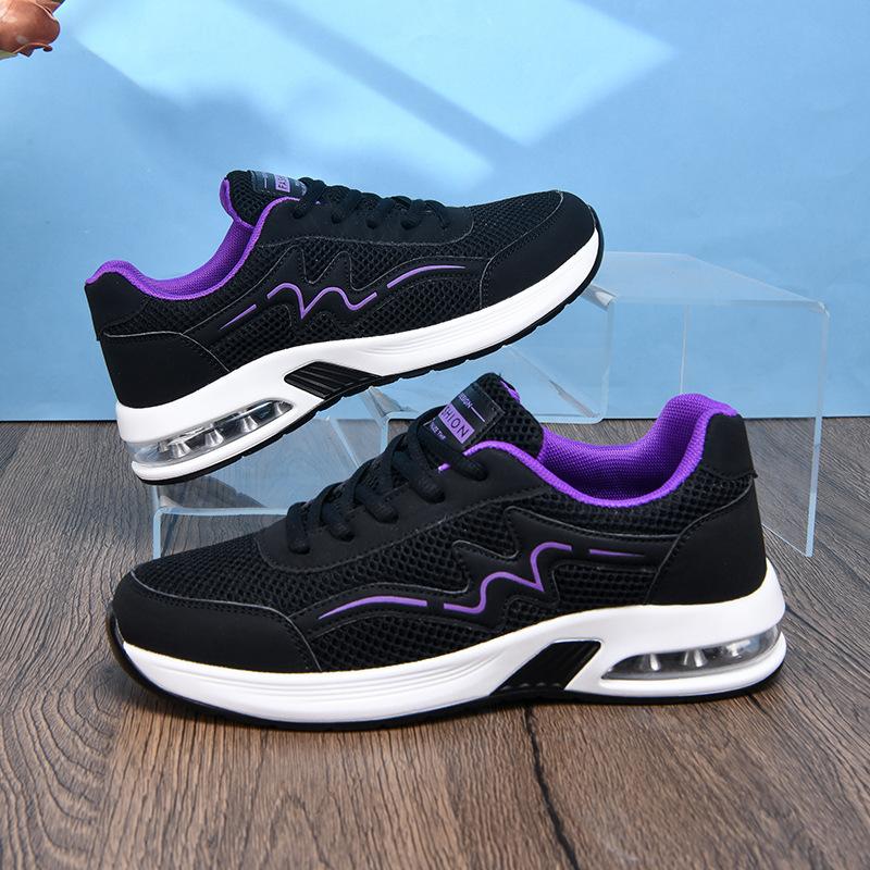 Women's mesh air cushion running shoes women's casual breathable cushioning lightweight non-slip wear-resistant outdoor fitness sports shoes women