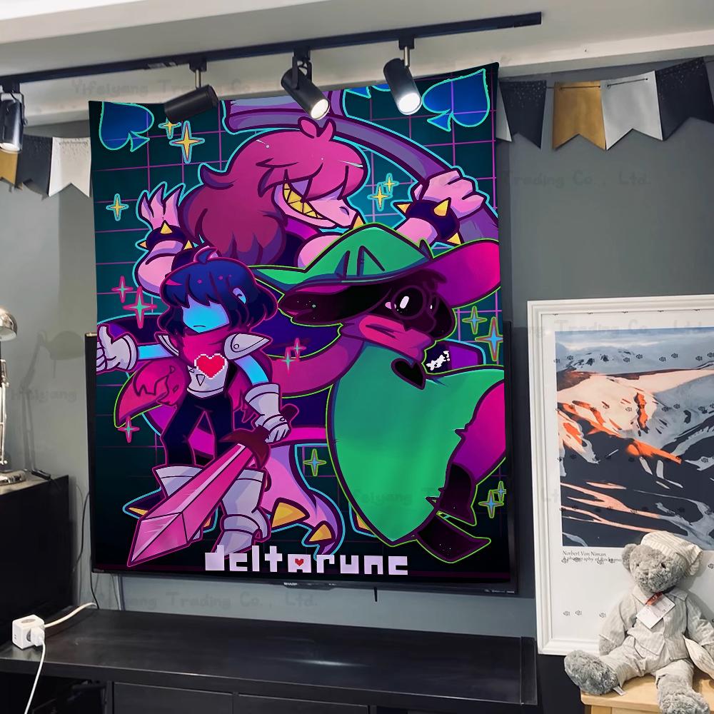 Deltarune Videohra Tištěná Velká Nástěnná Gobelínová Závěsná Tarotová Hippie Nástěnné Koberce Kolejní Umění Domácí Dekorace