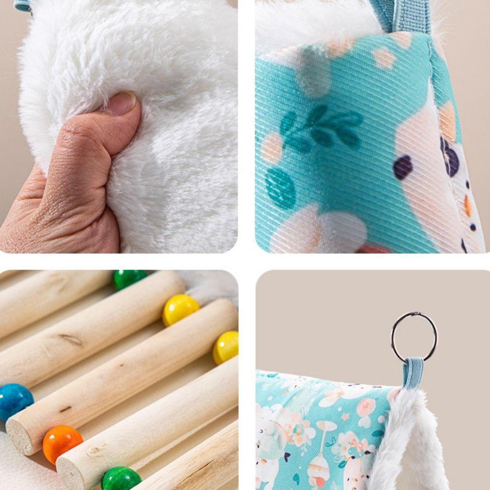 Rabbit Pattern Bird Swing Hammock Warm Bird Hideaway House Bird Bed Nest Bird Tent Nest For Winter