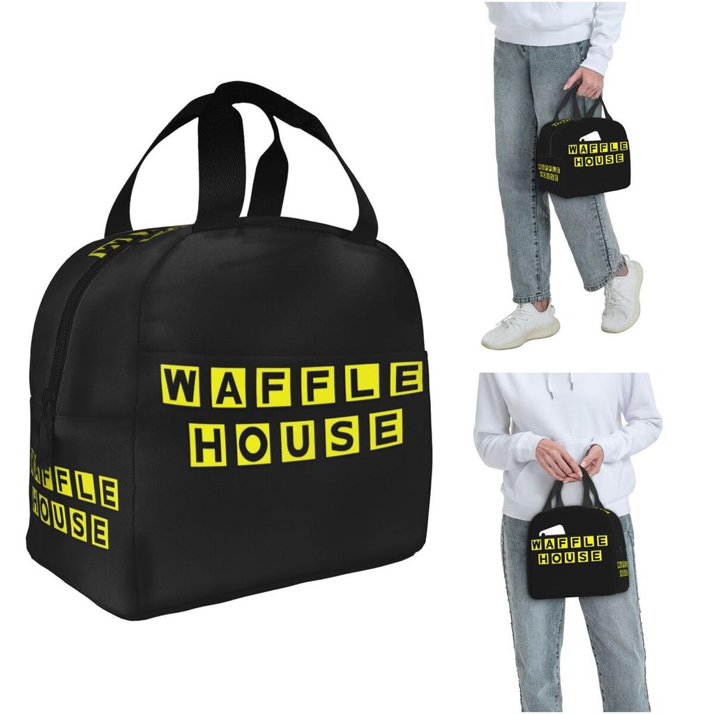 Waffle House Insulated Lunch Bag for Women Kids Portable Food Boxes Thermal Lunch Box Tote