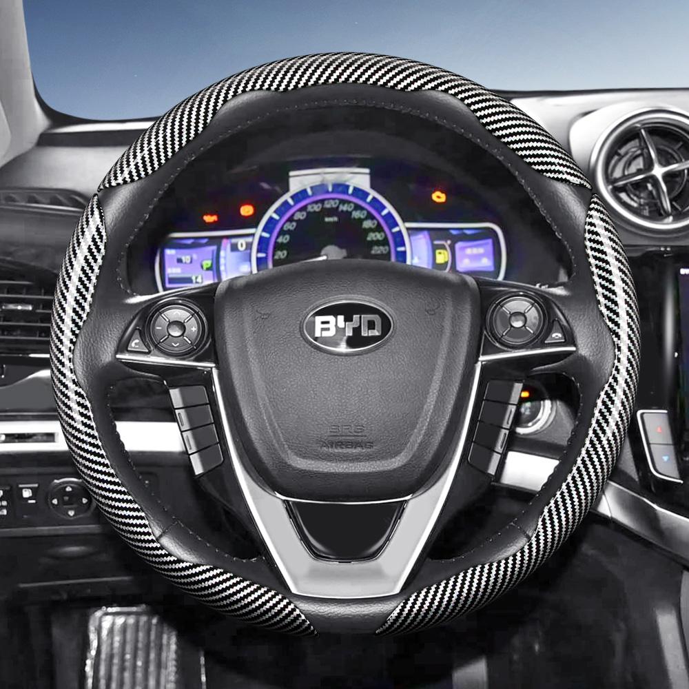 Suitable for Byd Carbon Fiber Texture Steering Wheel Cover with Segmented Quick-Release Design, Durable, for Atto 3 2 Dolphin Seal Sealion Han Song Qi