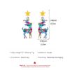 Colorful Confetti Reindeer Drop Earrings for Women Festive Star Stud Earrings for Christmas