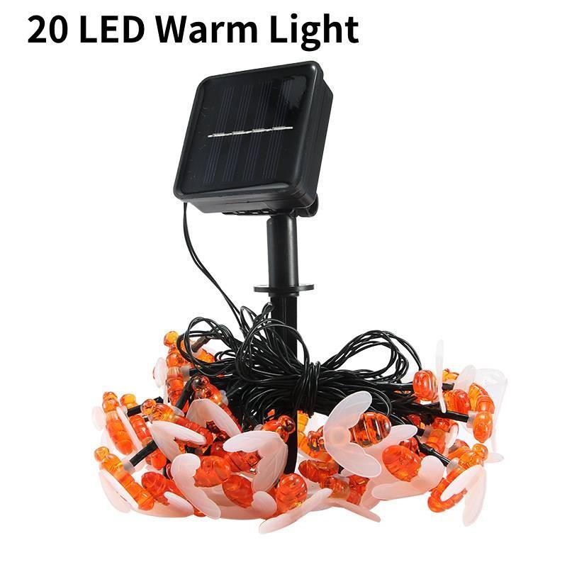 

Lights Solar Garden Honey Bee Fairy String Lights 8 Mode Outdoor Lamp Decoration 20 LED