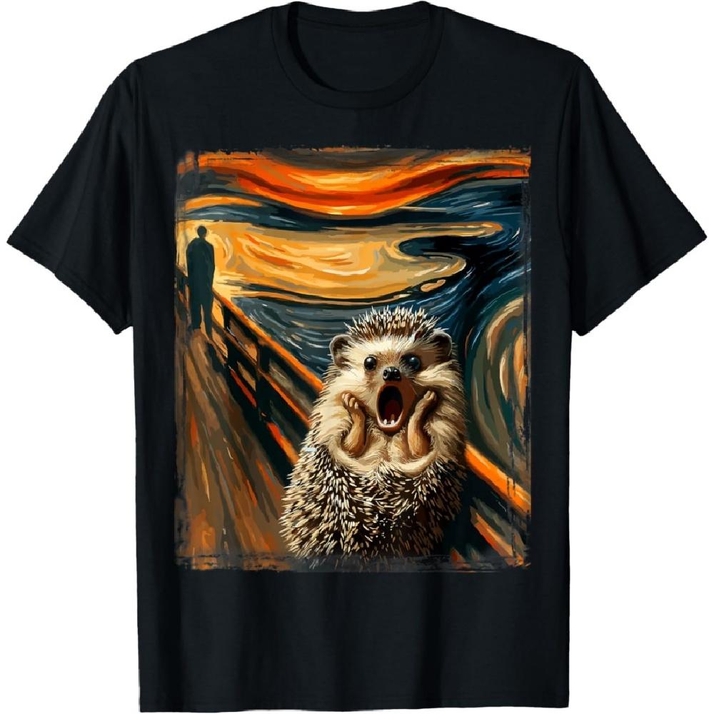 

Artsy Scream Shirt for Hedgehog Lovers _ Artistic Hedgehog T-Shirt XXXXXL чорний