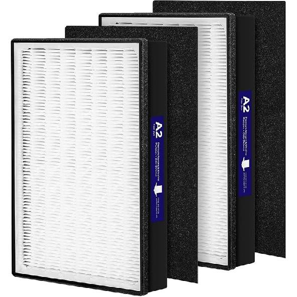 2 Pack A2 HEPA Replacement Filter Compatible with 3M Filtrete Room Air Purifier Models FAP-C02-A2, FAP-C03-A2, FAP-T03-A2, Part # 1150101