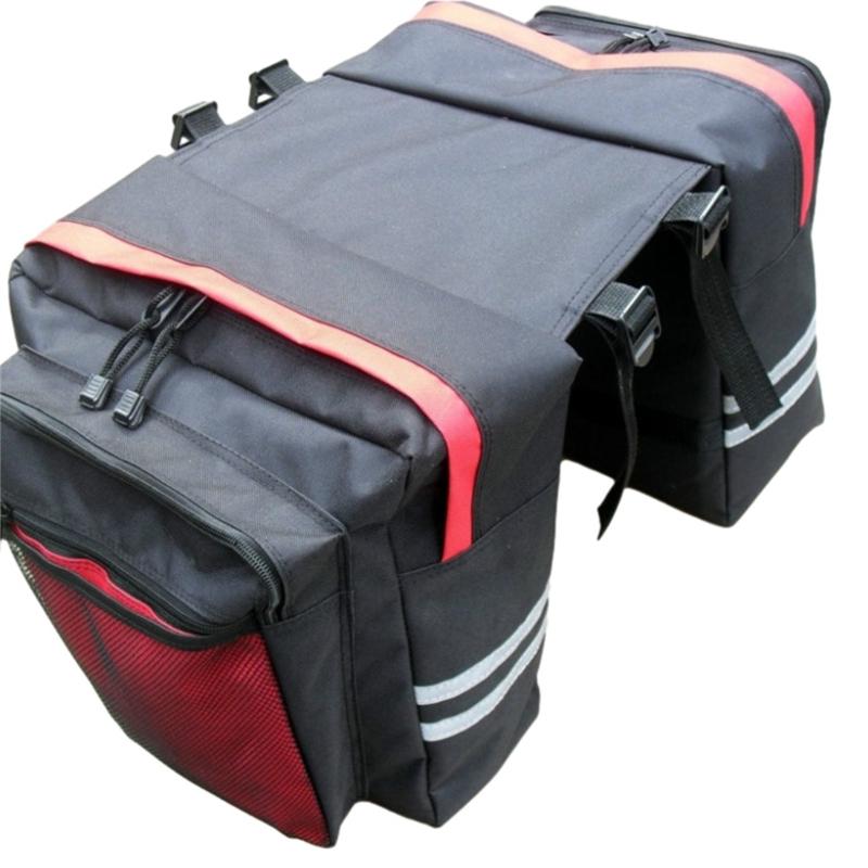 

Large Capacity Pannier Rack Bag Double Bags Perfect for Cycling Enthusiasts Delivery Services and Adventurers червоний