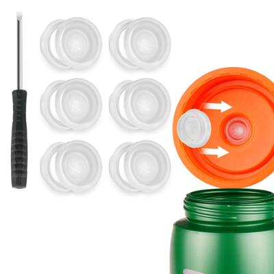 6Pcs Distribution Valve Silicone And Plastic Insert with Screwdriver Odorless Food-Grade