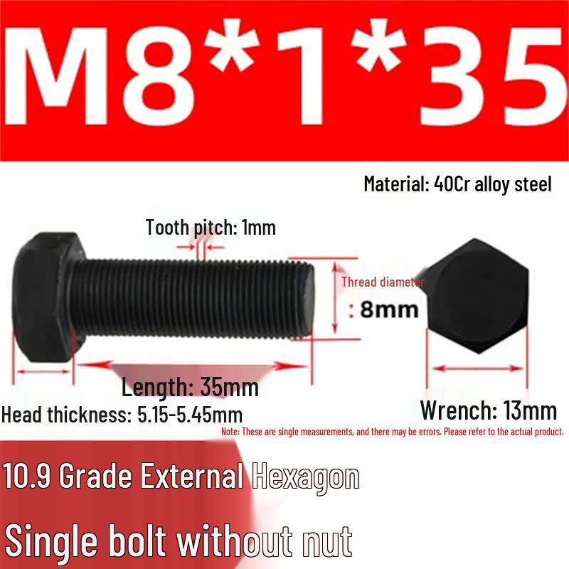 10.9 Grade Fine Thread Hexagon Head Cap Screws