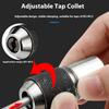 Steel Twin Ranging Tap Adapter Sleeve Tool Adjustable Design 15mm Depth 3/8" Square Interfaces Nonslip Texture Handle